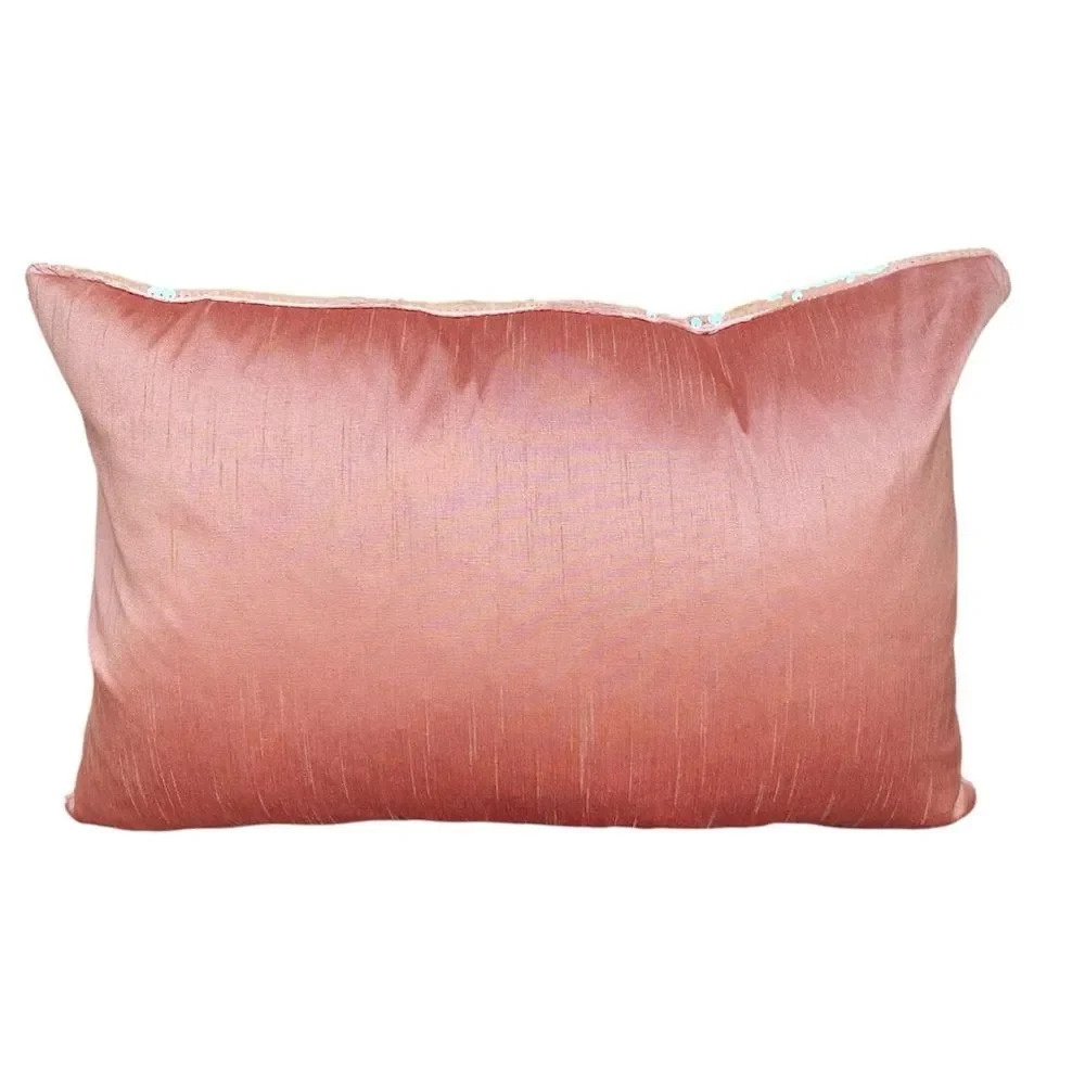 NWOT NEW Two (2) Aviva Stanoff Peach Metallic Sequin Luxury Accent Pillows